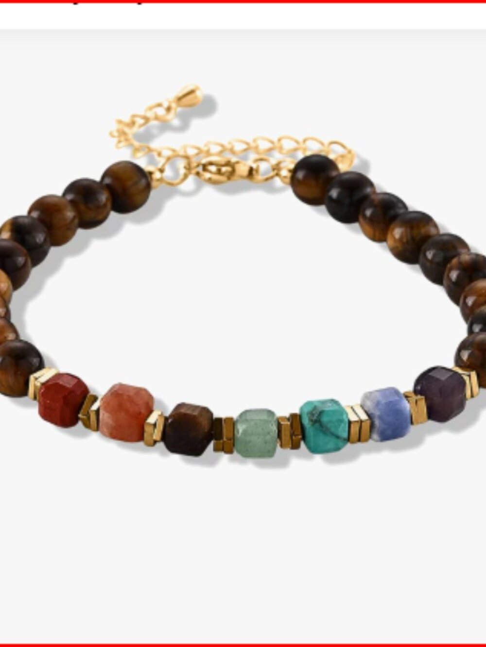Yellow Tigers Eye and Multi Gemstone Beaded Bracelet